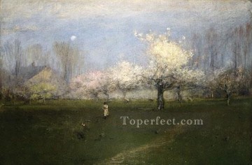  Jersey Pintura Art%c3%adstica - Flores de primavera Montclair Nueva Jersey Tonalista George Inness